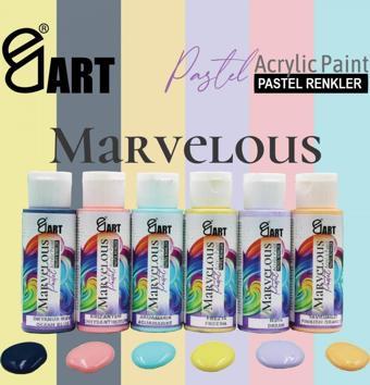 E&D Art Marvelous 6x60ml Akrilik Boya Pastel Renkler Set / ed.55267