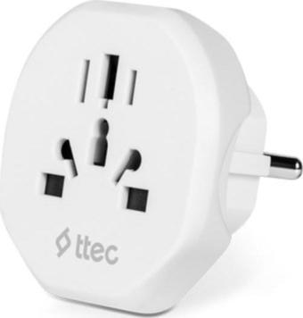 Ttec Akım Korumalı 10A/250V Amerikan/Avrupa/İngiliz Tipi Priz Dönüştürücü Priz Çevirici Adaptör Priz