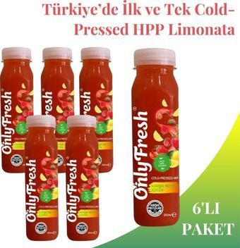 Only Fresh Çilekli Karışık Meyveli Limonata Taze Soğuk Sıkım (Cold Pressed) 6 Adet 250ml