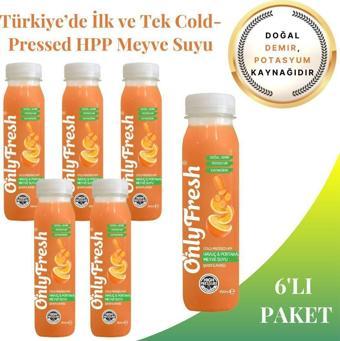 Only Fresh Havuç Portakal Karışım Taze Soğuk Sıkım (Cold Pressed) 6 Adet 250ml