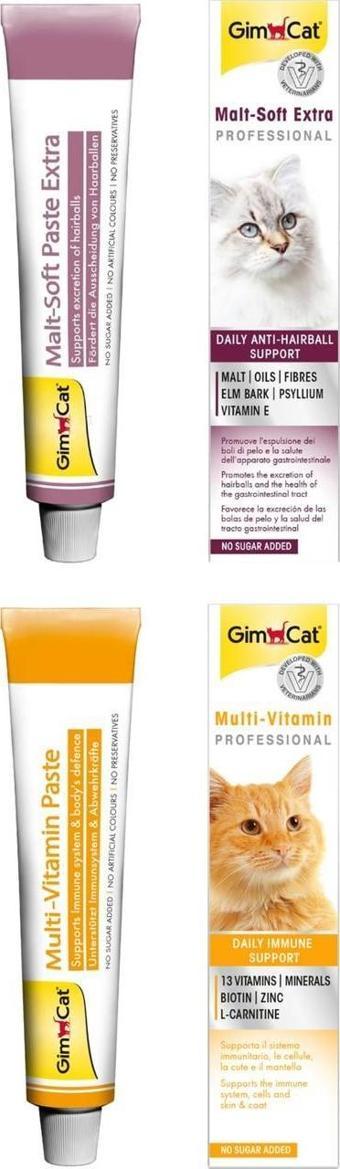 Gimcat Kedi Macunu Malt 20 Gr  + Multivitamin 20 Gr 2 li Set