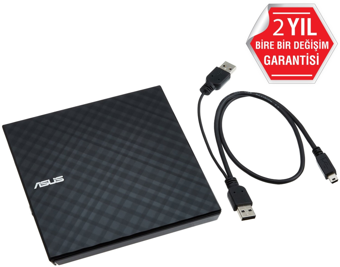 ASUS SDRW-08D2S-U Lite Usb 2.0 External, Siyah, Slim, Optik Okuyucu