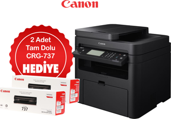 CANON i-SENSYS MF237W, Lazer Yazıcı, Tarayıcı, Fotokopi, Fax, Wifi, Lan + Orijinal 2 Adet CRG737 Toner Hediye