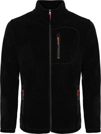 Genius Store Erkek Polar Tam Fermuarlı 3 Cepli Outdoor Polar Ceket Tactical Flecee Siyah 2Xl