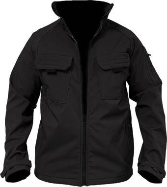 Genius Store Erkek Softshell Spor Mont Içi Polarlı Su Ve Rüzgar Geçirmez Cepli Outdoor Combat Mont Siyah S