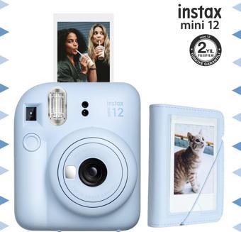 Instax mini 12 Mavi Fotoğraf Makinesi ve 28'li Mini Albüm Seti