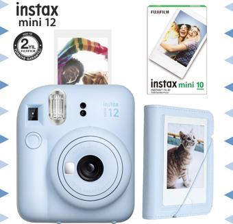 Instax mini 12 Mavi Fotoğraf Makinesi-10'lu Film ve Mini Albüm Seti
