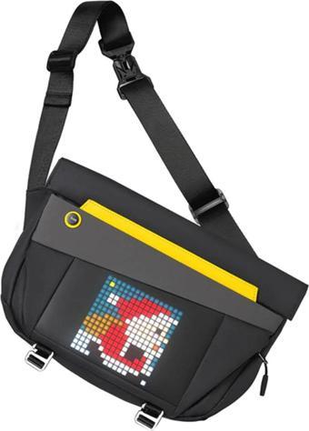 Divoom Pixoo Slingbag-V Siyah Ledli Ekran APP Kontrollü Postacı Çantası-Su Geçirmez