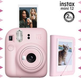 Instax mini 12 Pembe Fotoğraf Makinesi ve 28'li Mini Albüm Seti