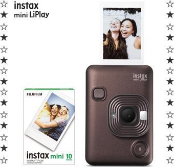 Instax mini LiPlay Hybrid Deep Bronze Fotoğraf Makinesi 10'lu Film