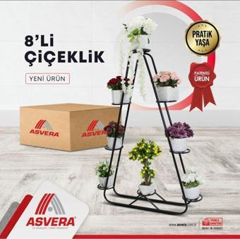 ASVERA 8'lİ Metal Portatif Çiçeklikleri - Çiçek Standı