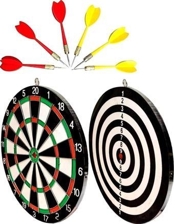 Dart Tahtası Seti 15 İnç Büyük Orta Boy Çift Taraflı Dart Tahtası Oyun Seti