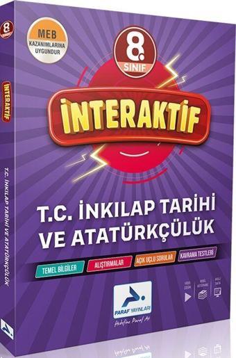 Paraf 8. Sınıf İnteraktif T.C. İnkılap Tarihi ve Atatürkçülük Soru Bankası Paraf Yayınları - PRF Paraf Yayınları