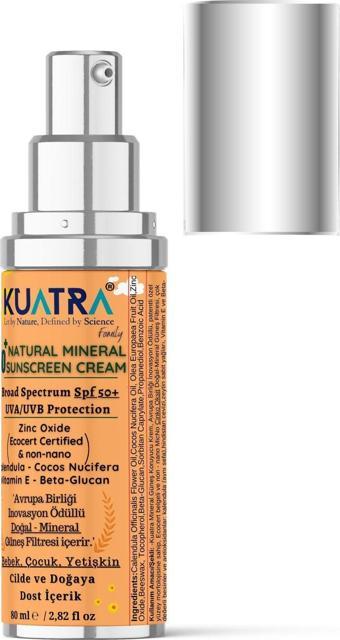 Kuatra SPF 50+ Doğal - Mineral - Nemlendirici Güneş Koruyucu Krem (Bebek-Çocuk-Yetişkin) 80ml