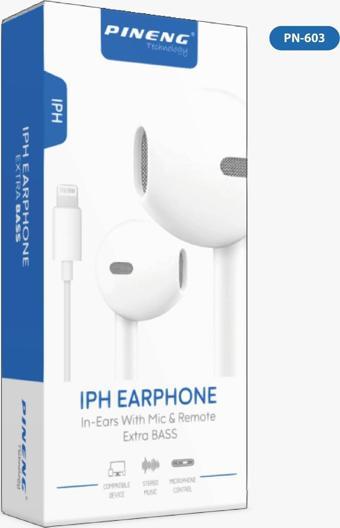 Pineng IPH Earphone Extra Bass Lightning Kulaklık PN-603