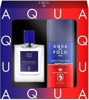 Aqua di Polo 1987 Gran Paradiso Sport 50 ml Erkek EDP Parfüm ve Deodorant Seti STCC000333