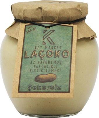 Laçoko 350 Gram Şekersiz, Katkısız, Glutensiz, Vegan,Az Kavrulmuş (Çiğ) Parçacıklı Fıstık Ezmesi