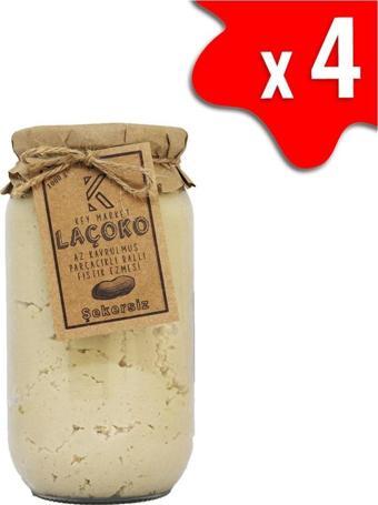 Laçoko 4 Kg Şekersiz, Katkısız, Glutensiz, Az Kavrulmuş (Çiğ) Parçacıklı Ballı Fıstık Ezmesi