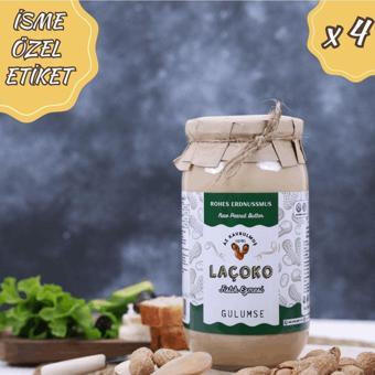 Laçoko 4Kg Isme Özel Şekersiz,Saf,Katkısız,Glutensiz,Vegan,Doğal Az Kavrulmuş(Çiğ) Fıstık Ezmesi