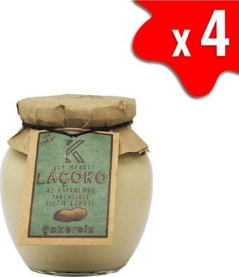 Laçoko 1400 Gram Şekersiz, Katkısız, Glutensiz, Vegan,Az Kavrulmuş (Çiğ) Parçacıklı Fıstık Ezmesi