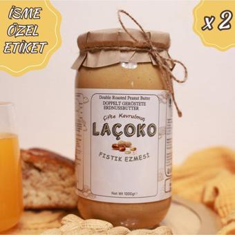 Laçoko 2 Kg Isme Özel Şekersiz, Saf, Katkısız, Glutensiz, Vegan, Doğal Çifte Kavrulmuş Yer Fıstığı Ezmesi