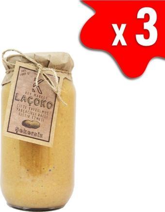 Laçoko 3 Kg Şekersiz, Katkısız, Glutensiz, Doğal Çifte Kavrulmuş Parçacıklı Ballı Yer Fıstığı Ezmesi