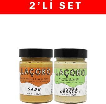 Laçoko 320 Gram Deneme Serisi Az Kavrulmuş Parçacıklı Fıstık Ve Çifte Kavrulmuş Fıstık Ezmesi