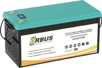 Orbus 12.8 V Volt 200 Ah Amper 2560 Wh Lityum Batarya Lifepo4 Lityum Akü