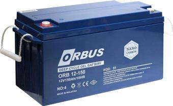 Orbus 12 V 150 Amper Derin Döngü Karbon Jel Akü