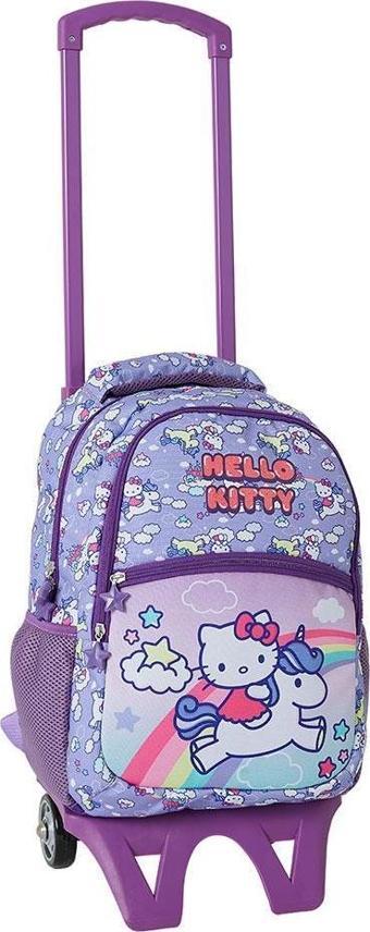 Hello Kitty Çekçekli Okul Çantası Lila 2216