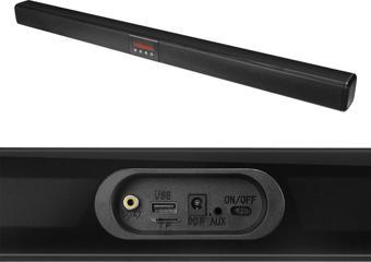 Findit SİYAH 2X10W 12V/1.5A BT+USB+AUX+TF KARTLI EV SİNEMA SOUNDBAR HOPARLÖR MD-SB102 (2818)