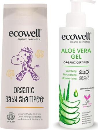 Ecowell Organik Bebek Şampuanı 300 Ml + Organik Aloevera Jel 200 Ml