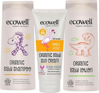 Ecowell Organik Bebek Tatilde Paketi (bebe Şampuanı + Bebek Güneş Kremi + Bebe Losyonu)