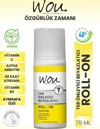 Wou Roll-on 75 Gr Unisex İçin Koltuk Ter Önleyici Beyazlatıcı Sıvı