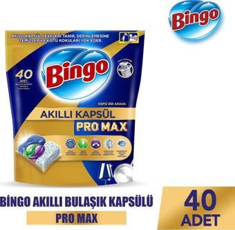 Bingo Akıllı Kapsül Pro Max Bulaşık Makinesi Deterjanı Tableti 40'lı