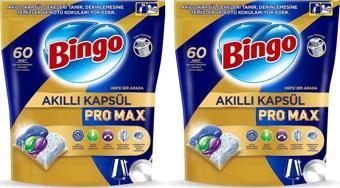 Bingo Akıllı Kapsül Pro Max Bulaşık Makinesi Tableti 60'lı x 2 Adet (120 Kapsül)