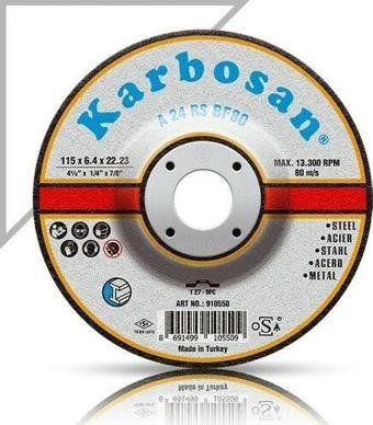 Karbosan 115X6.4X22.23 Nk Metal Taşlama Diski 910550 (A 24 Rs Bf80)