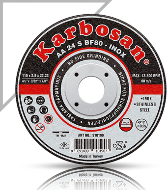 Karbosan 180X1.9X22.23 Inox Paslanmaz Çelik İnce Kesme Diski 910420 (Aa 36 R Bf80)