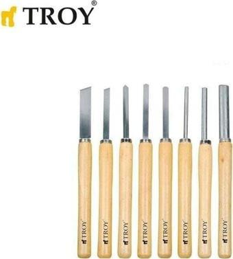 Troy 25008 Ahşap Torna Bıçak Seti, 8 Parça