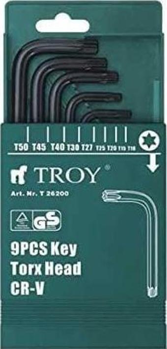 Troy 26200 Allen Anahtar Seti (Torx, 9 Parça)