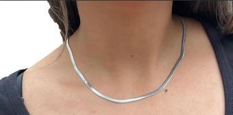 Kolye İtalyan İnce 3 mm Yassı Paslanmaz Çelik 316 Gerdanlık zincir Kolye Kadın Erkek Unisex 