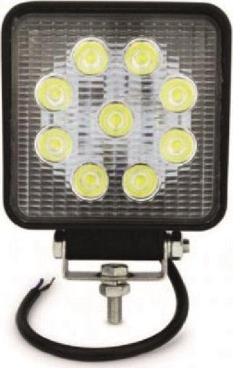 Carub Çalışma Lambası Kare 9 Led 27w Metal 12v 110v