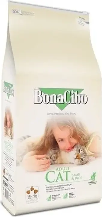 Bonacibo Kuzu Etli ve Pirinçli Yetişkin Kedi Maması 2 kg