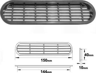 PLASTİK MENFEZ OVAL GRİ