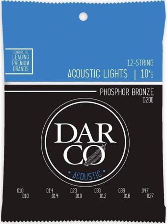 Martin Co Darco D200 Phosphor Bronze 12 Telli Akustik Gitar Teli, Light 10-47