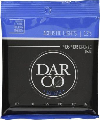 Martin Co Darco D220 Phosphor Bronze Akustik Akustik Gitar Teli, Light 12-54