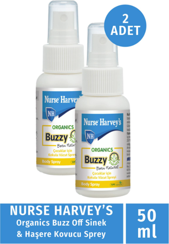 Nurse Harvey's Organics Buzz Off Sinek & Haşere Kovucu Sprey 50 ml 2 Adet