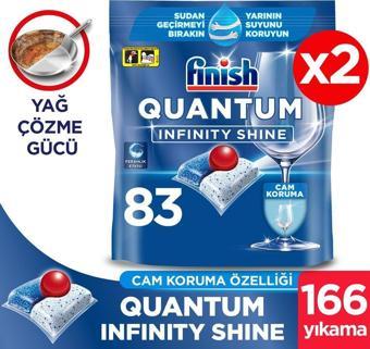 Finish Quantum Infinity Shine 166 Kapsül Bulaşık Makinesi Deterjanı Tableti (83X2)