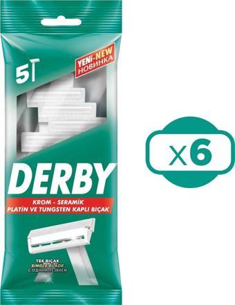 Derby Tek Bıçaklı 5 li Poşet x 6 Adet