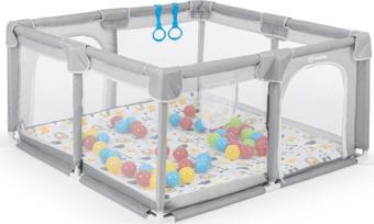 Hoffie Original Playard Plus Güvenli Bebek Ve Çocuk Oyun Alanı Oyun Parkı 120x120 Oyun Matı Ve Topları